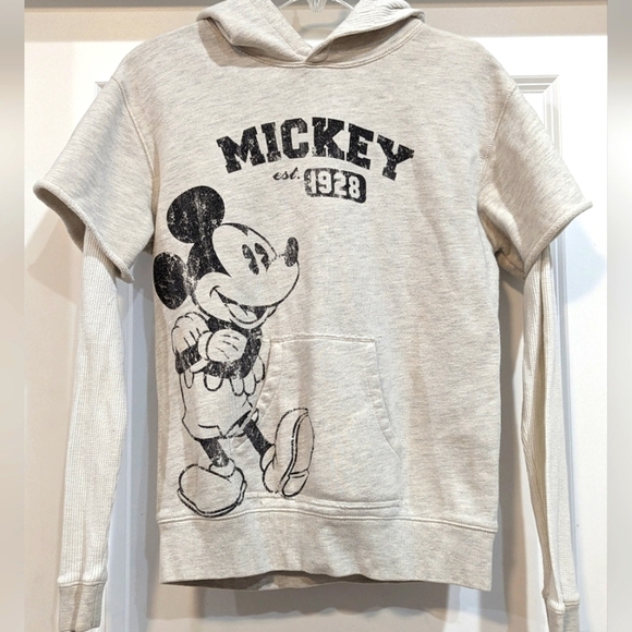 Disney kids Mickey Mouse sweatshirt in cream and black, size XL - Picture 1 of 5